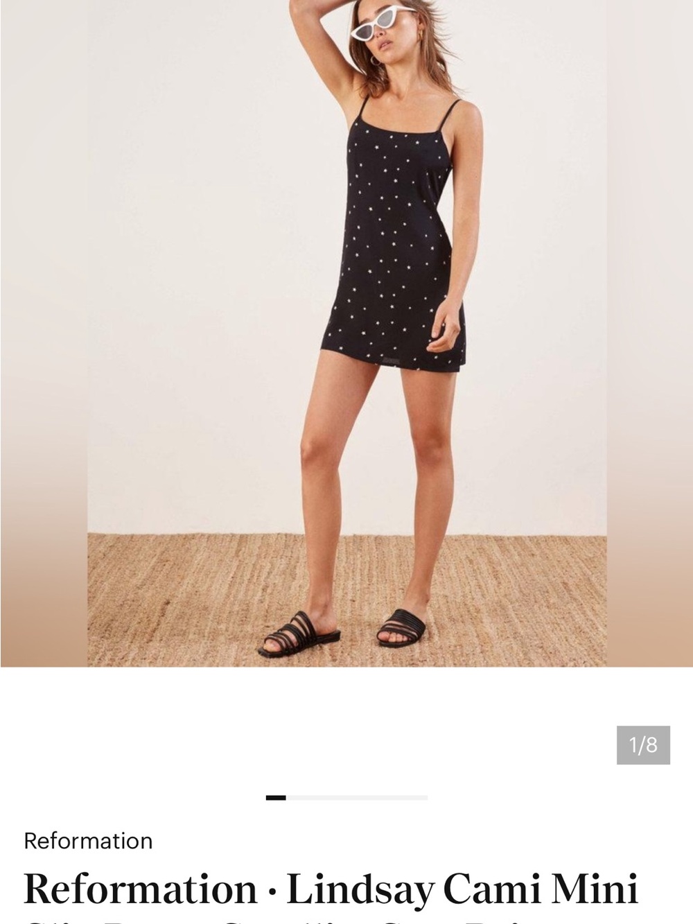 Reformation Black Star Print Mini Dress